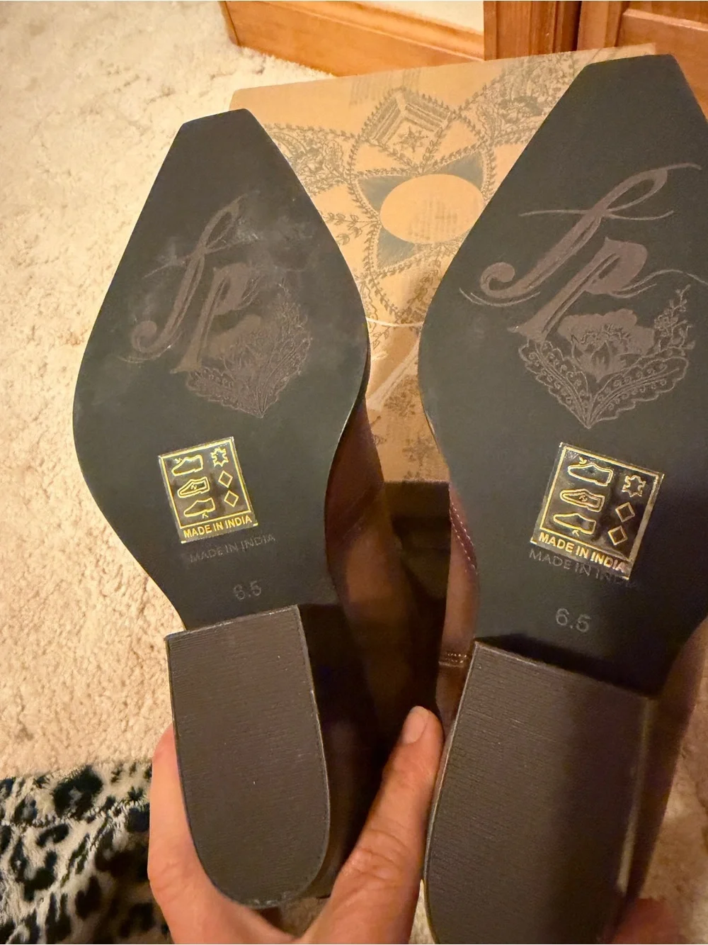 Free People Cat Nap Leather Cowboy Boots- NWT